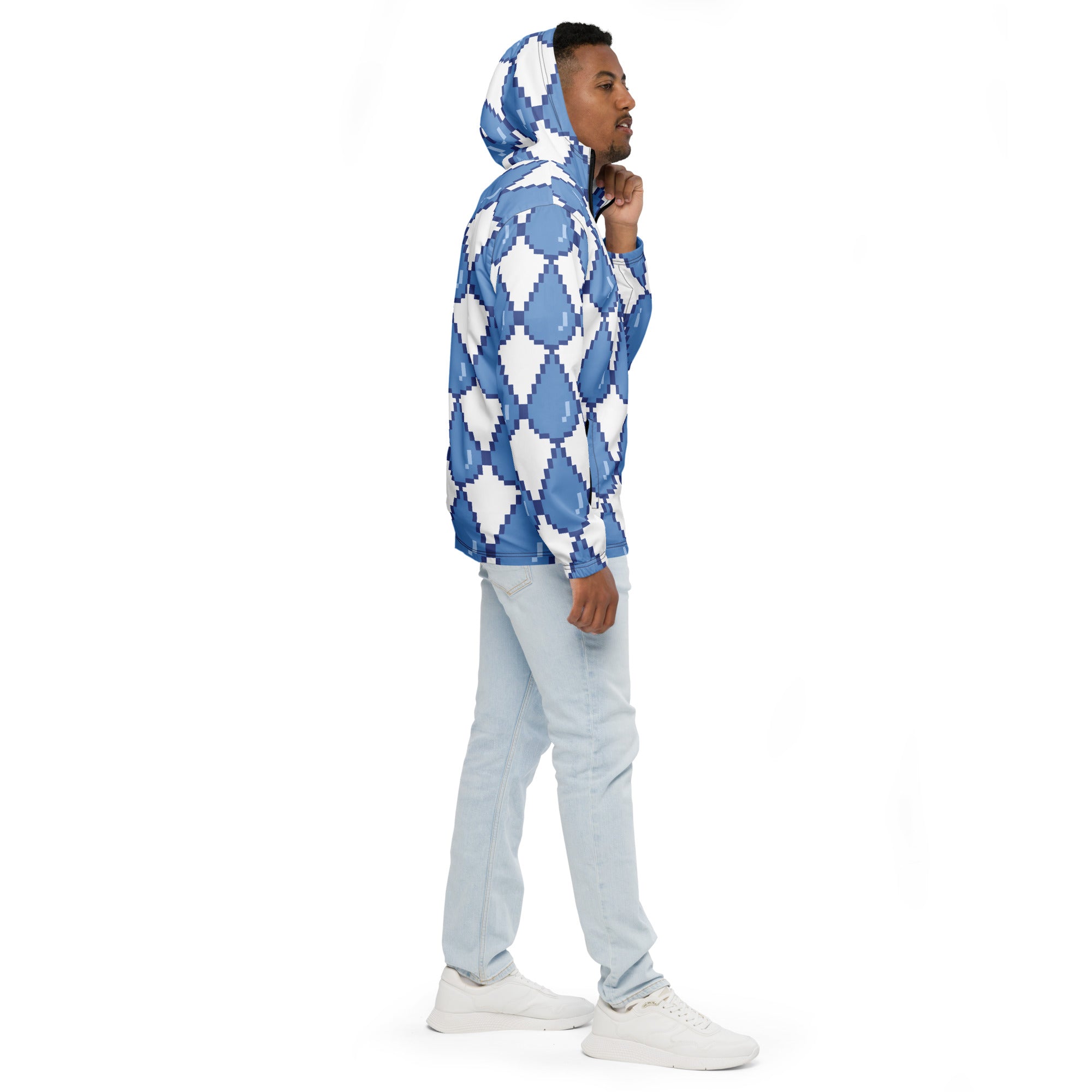 Pixeled Raindrops Windbreaker Light Spring Water-Resistant Jacket