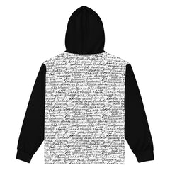 It Costs Nothing to Say Thank You - Thank you in Different Languages Unisex zip hoodie Long Sleeve Black and White Print