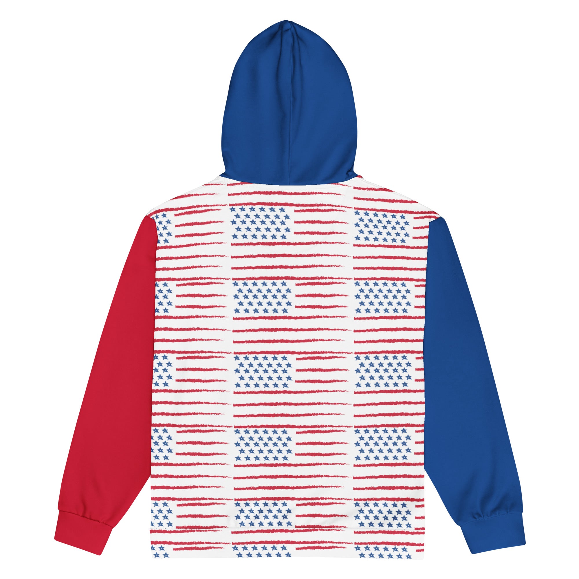 America USA Flag Unisex Zippered Long Sleeve Hoodie with Pocket