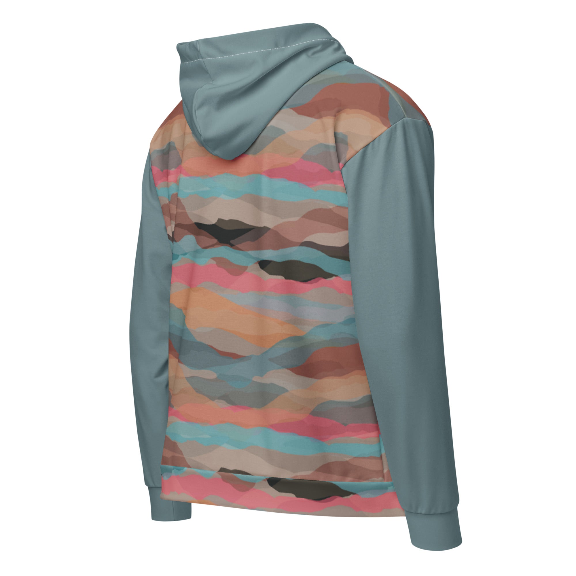 Colorful Abstract Unisex zip hoodie Terra Cotta Earthy Clothing