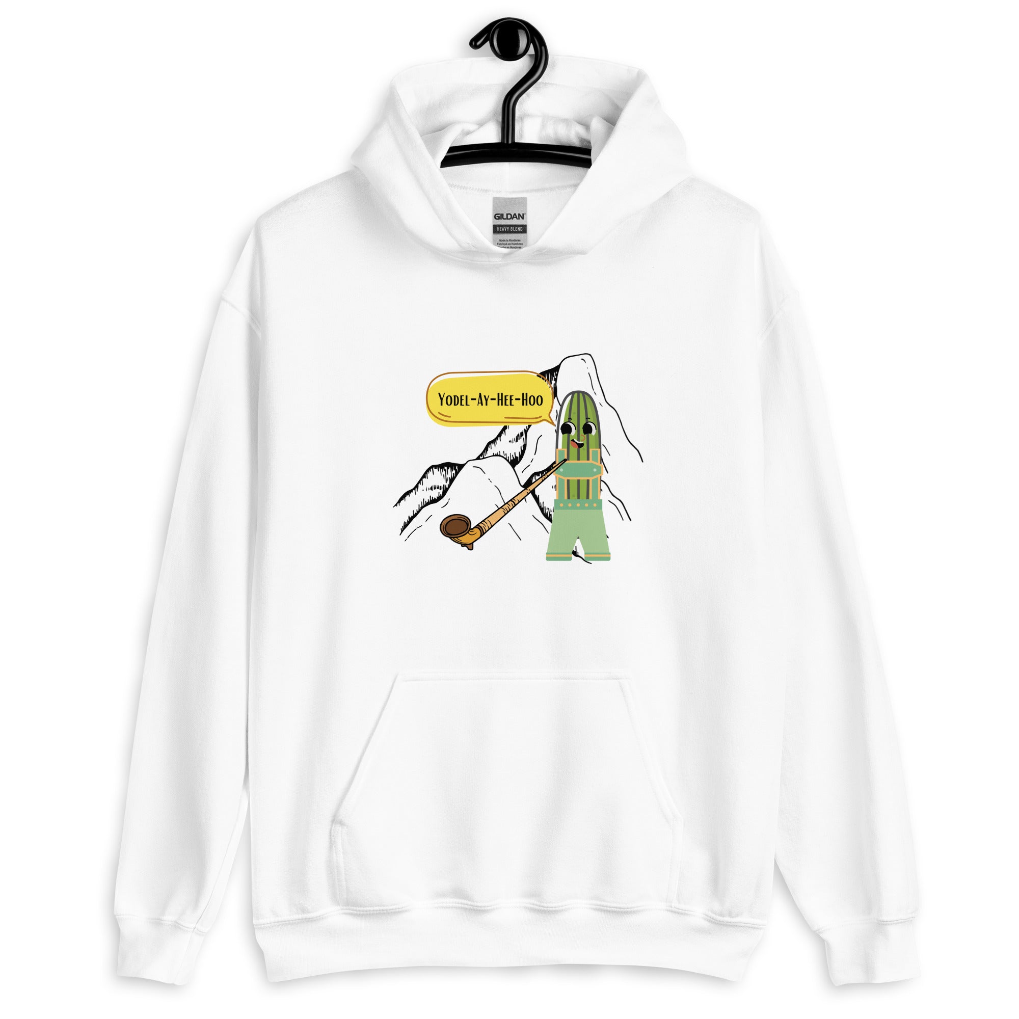 Funny Pickle Hoodie Yodeling Pickle Unisex Hoodie Yodel-Ay-Hee-Hoo Yodel Pickle on a Mountain