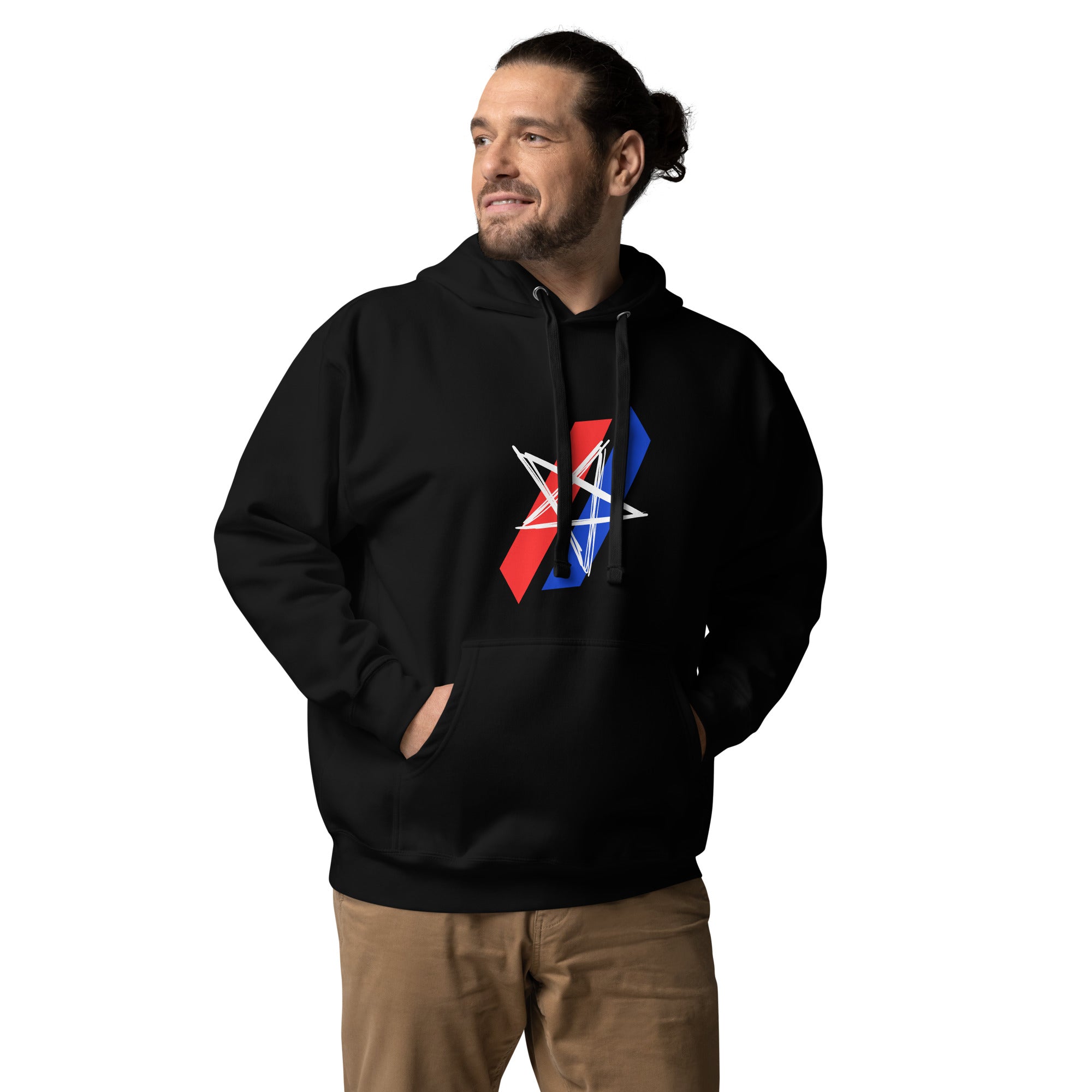 Stylized Star American Flag Interpretation Red White and Blue Unisex Hoodie
