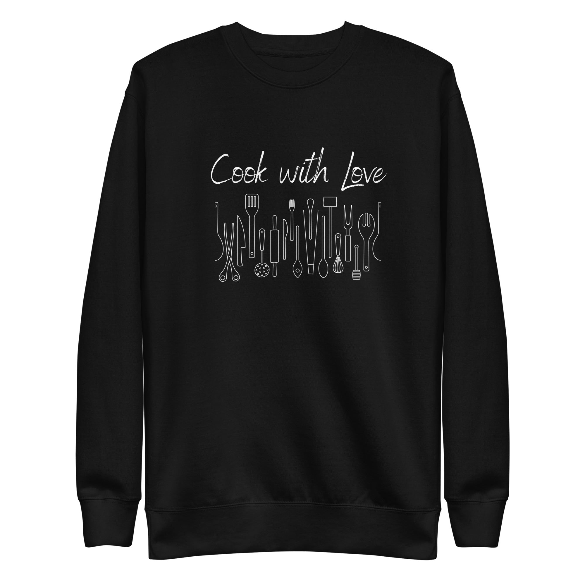 Cook with Love Cooks Chef Unisex Premium Sweatshirt Gifts for people who like to cook