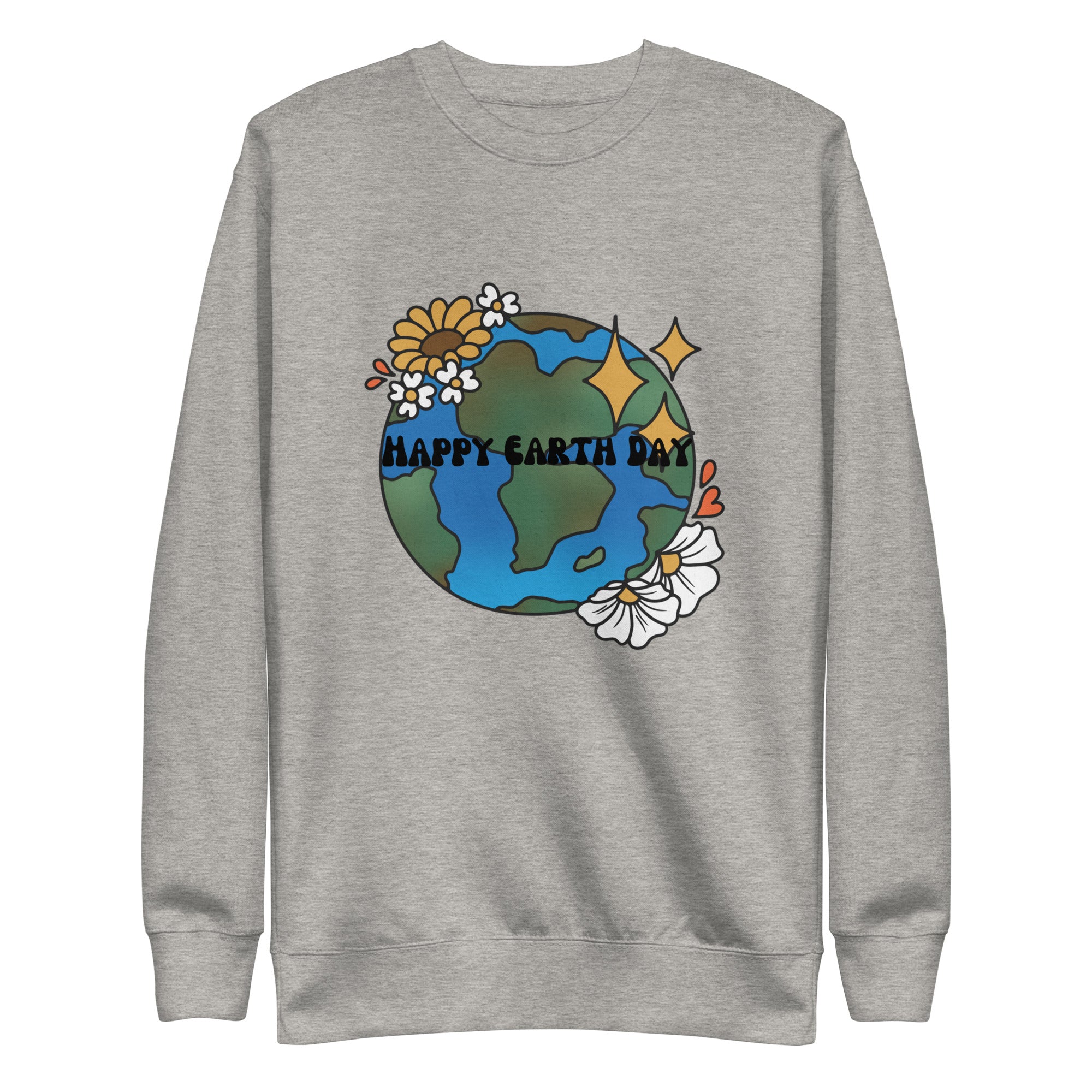 Happy Earth Day Unisex Premium Sweatshirt Earth Flowers