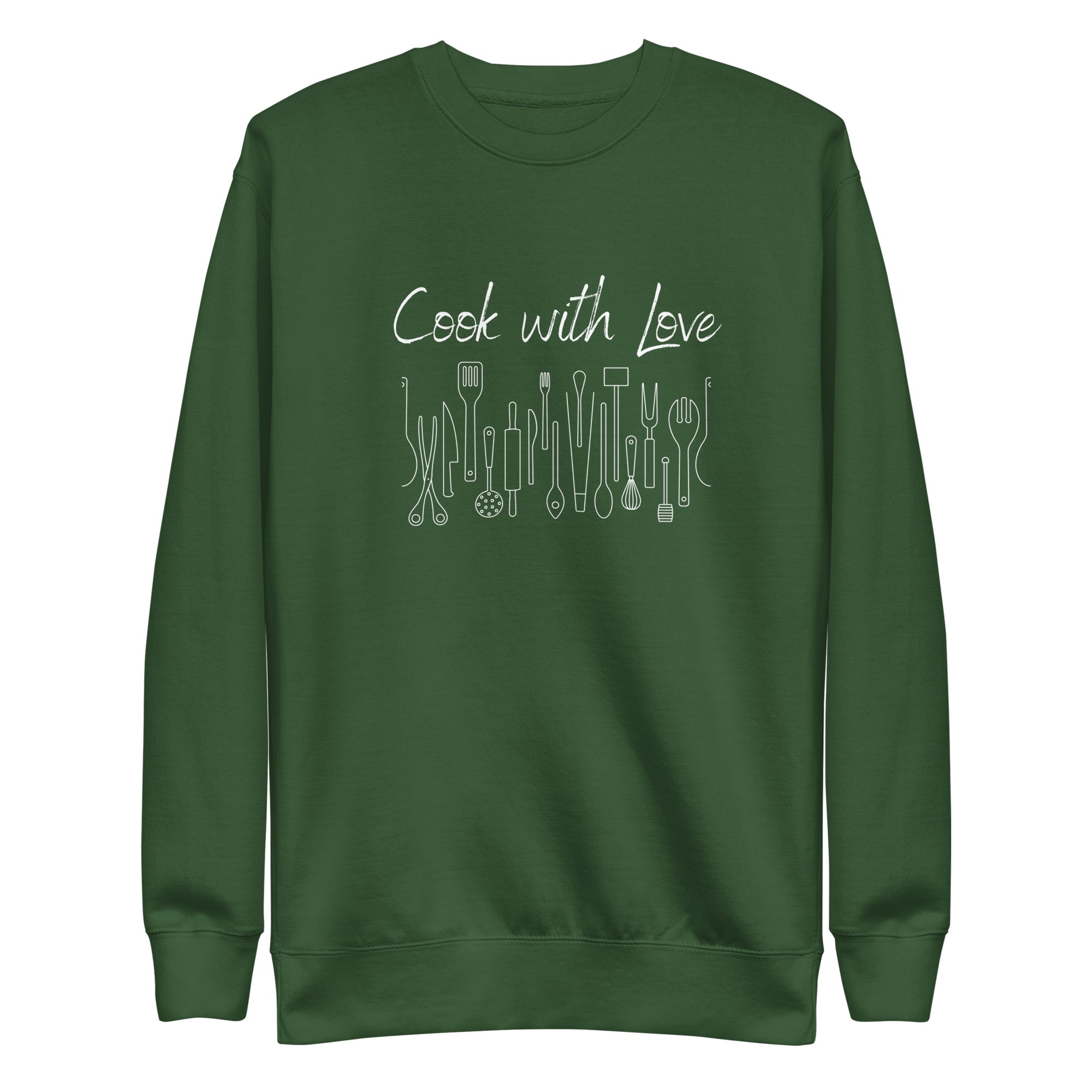 Cook with Love Cooks Chef Unisex Premium Sweatshirt Gifts for people who like to cook