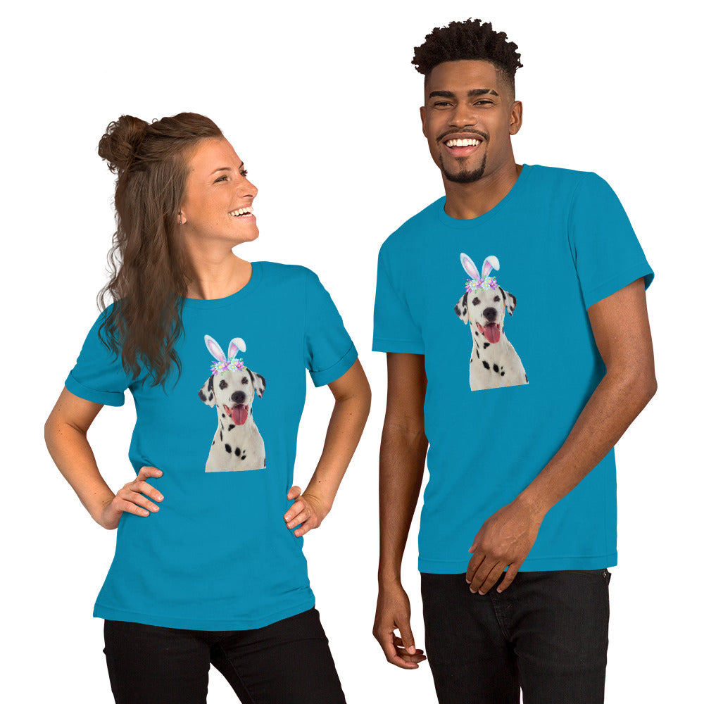 Dalmation Happy Easter Bunny Unisex T-shirt gift for Dalmation dog lover owner
