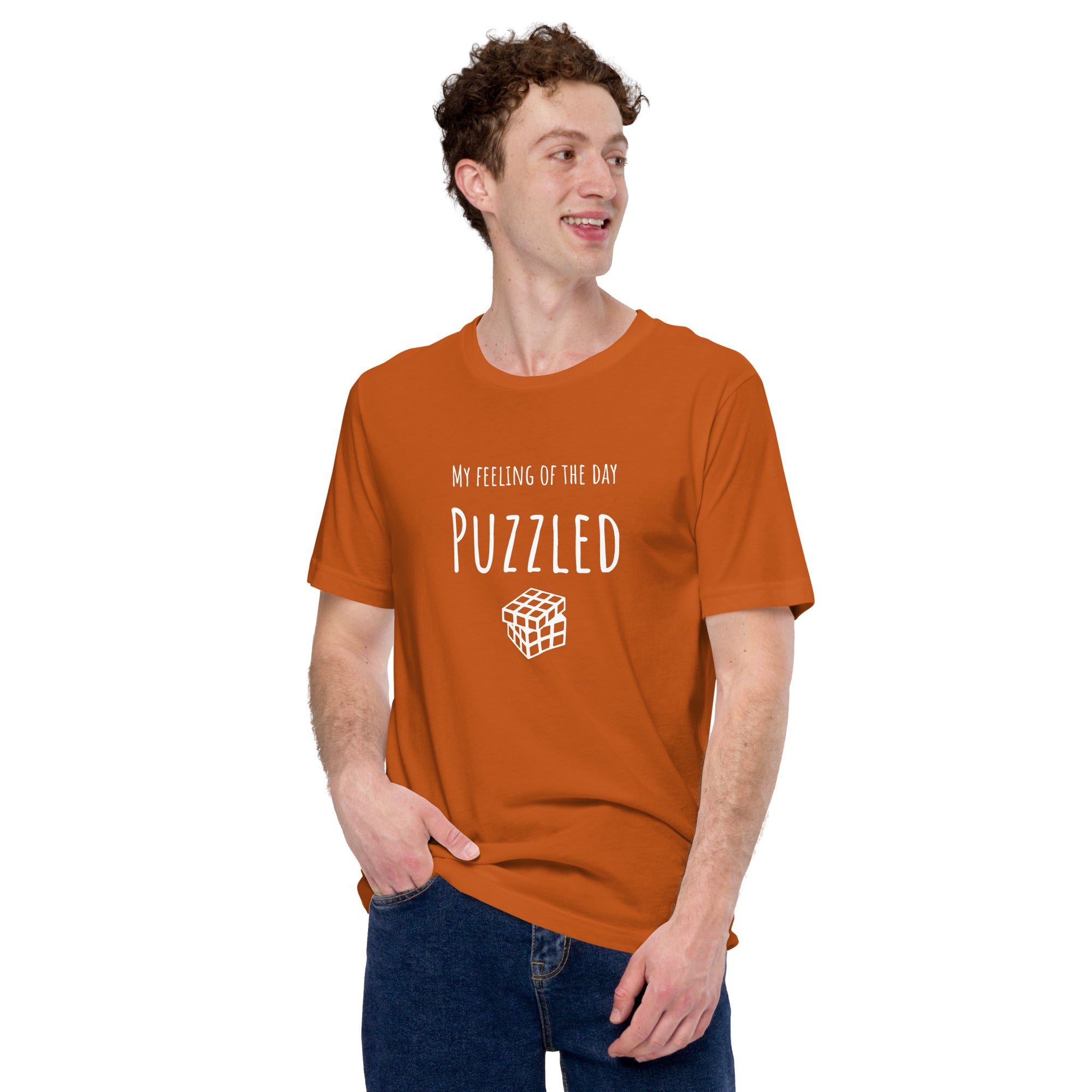 Funny T-shirt My Feeling of the Day - Puzzled Puzzle Cube Unisex t-shirt