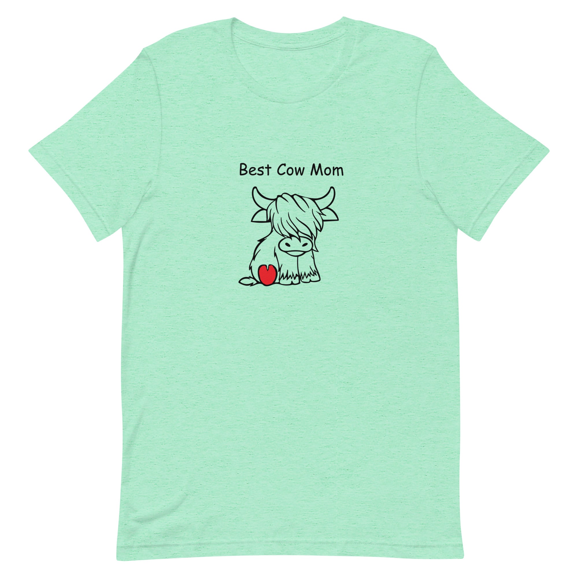 Funny Tee Best Cow Mom Heart Unisex t-shirt gift for someone who loves cows Valentine's Day Mother's Day