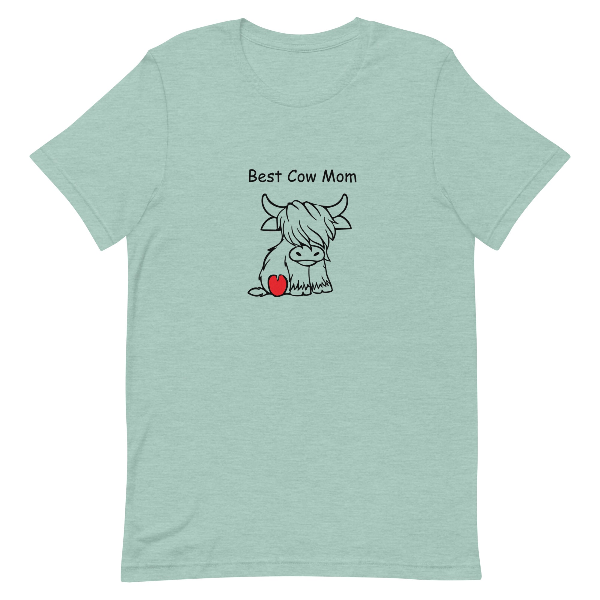 Funny Tee Best Cow Mom Heart Unisex t-shirt gift for someone who loves cows Valentine's Day Mother's Day