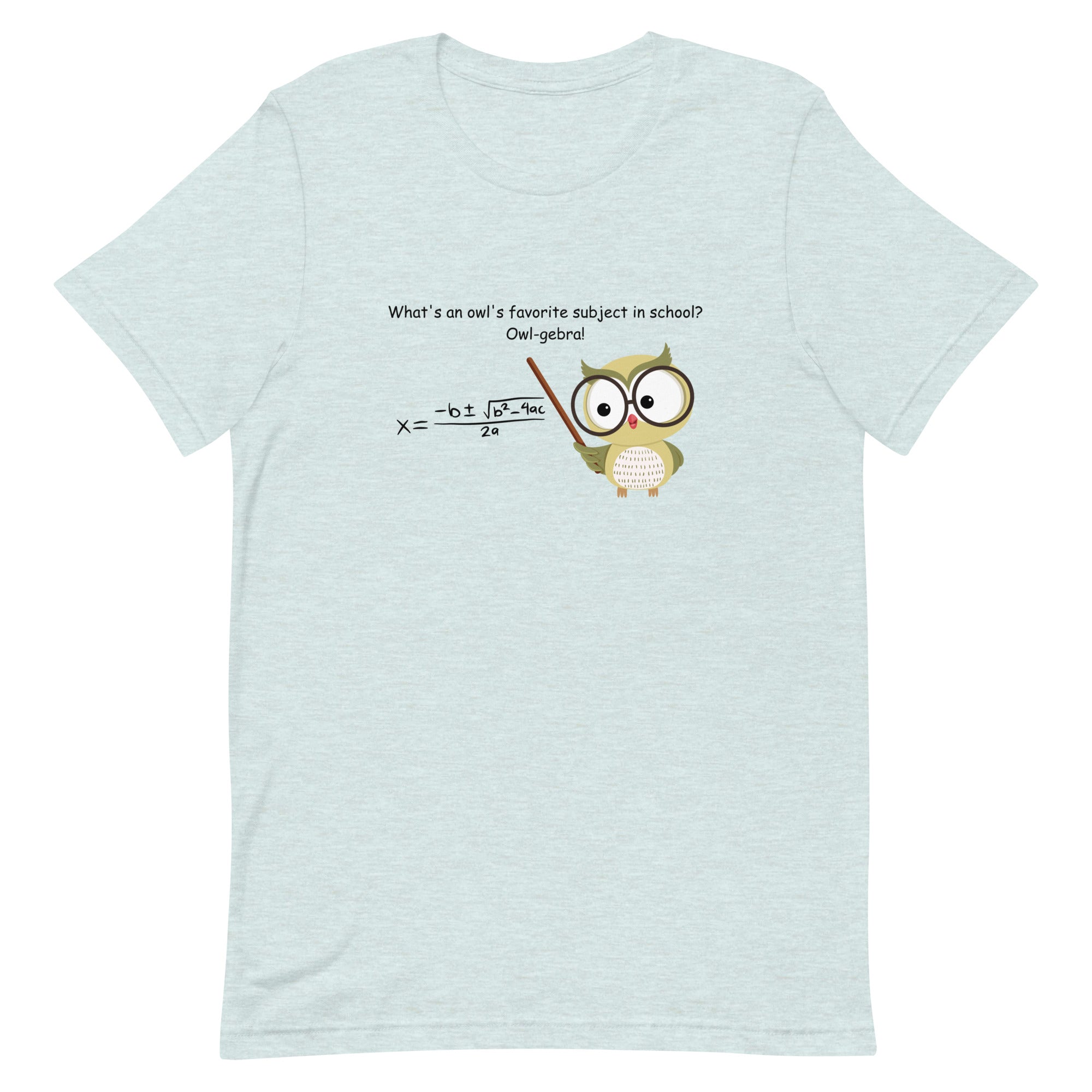 Funny Math T-shirt Owl Algebra Unisex t-shirt gift for someone who loves math Math Teacher