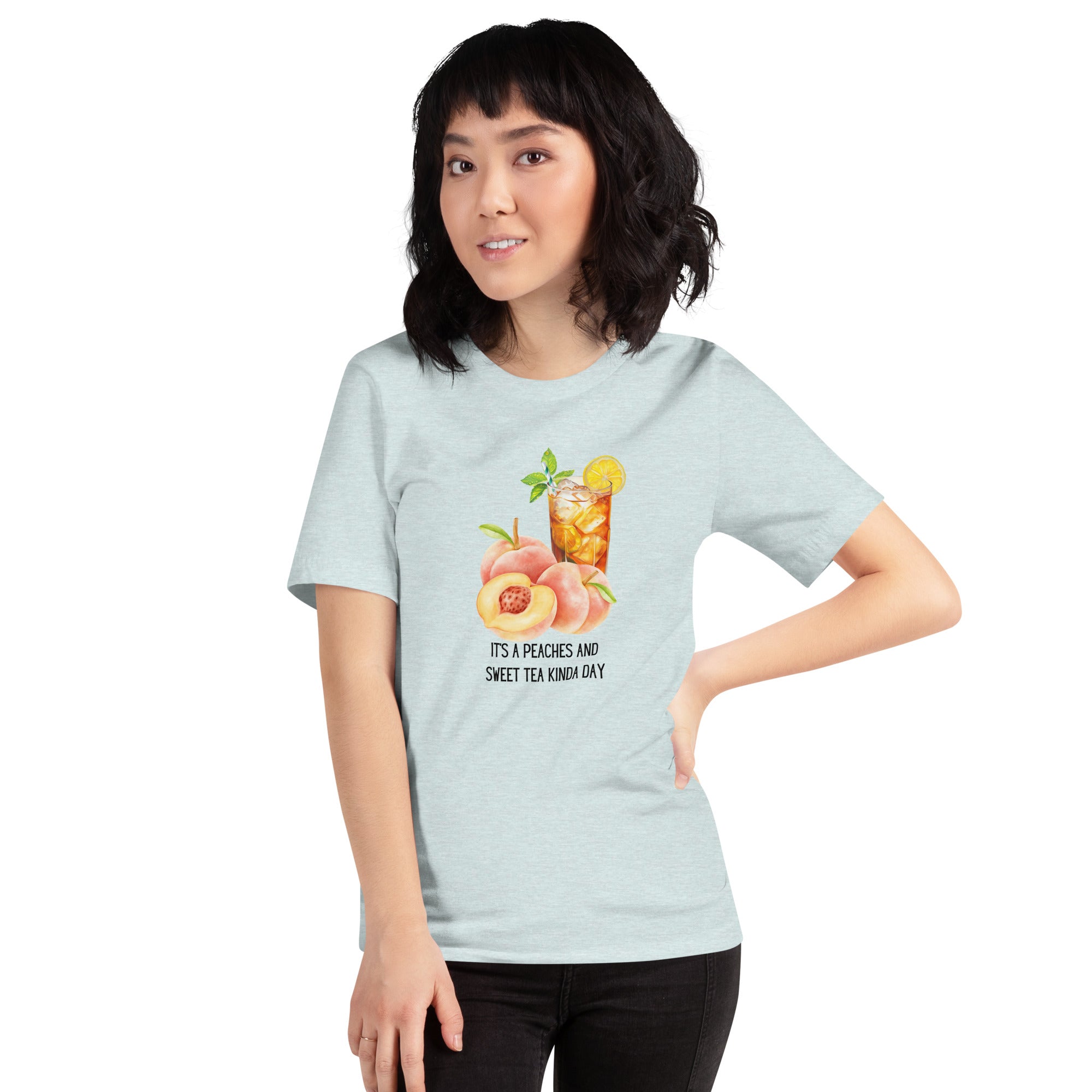 Peaches and Sweet Tea Unisex Short Sleeve Crew Neck t-shirt