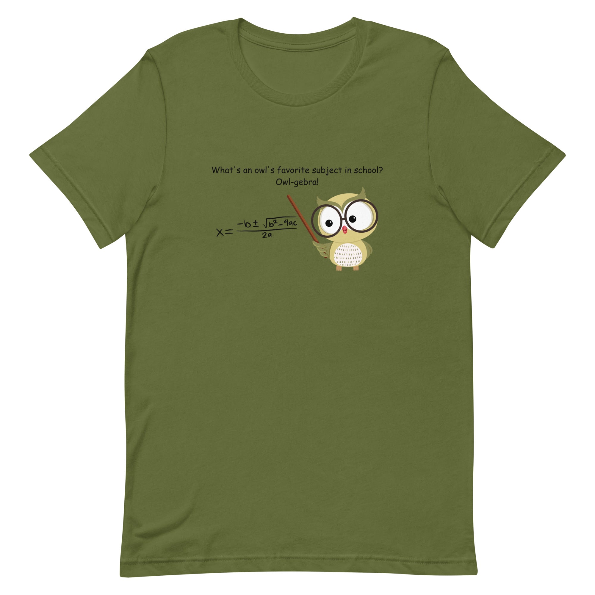 Funny Math T-shirt Owl Algebra Unisex t-shirt gift for someone who loves math Math Teacher