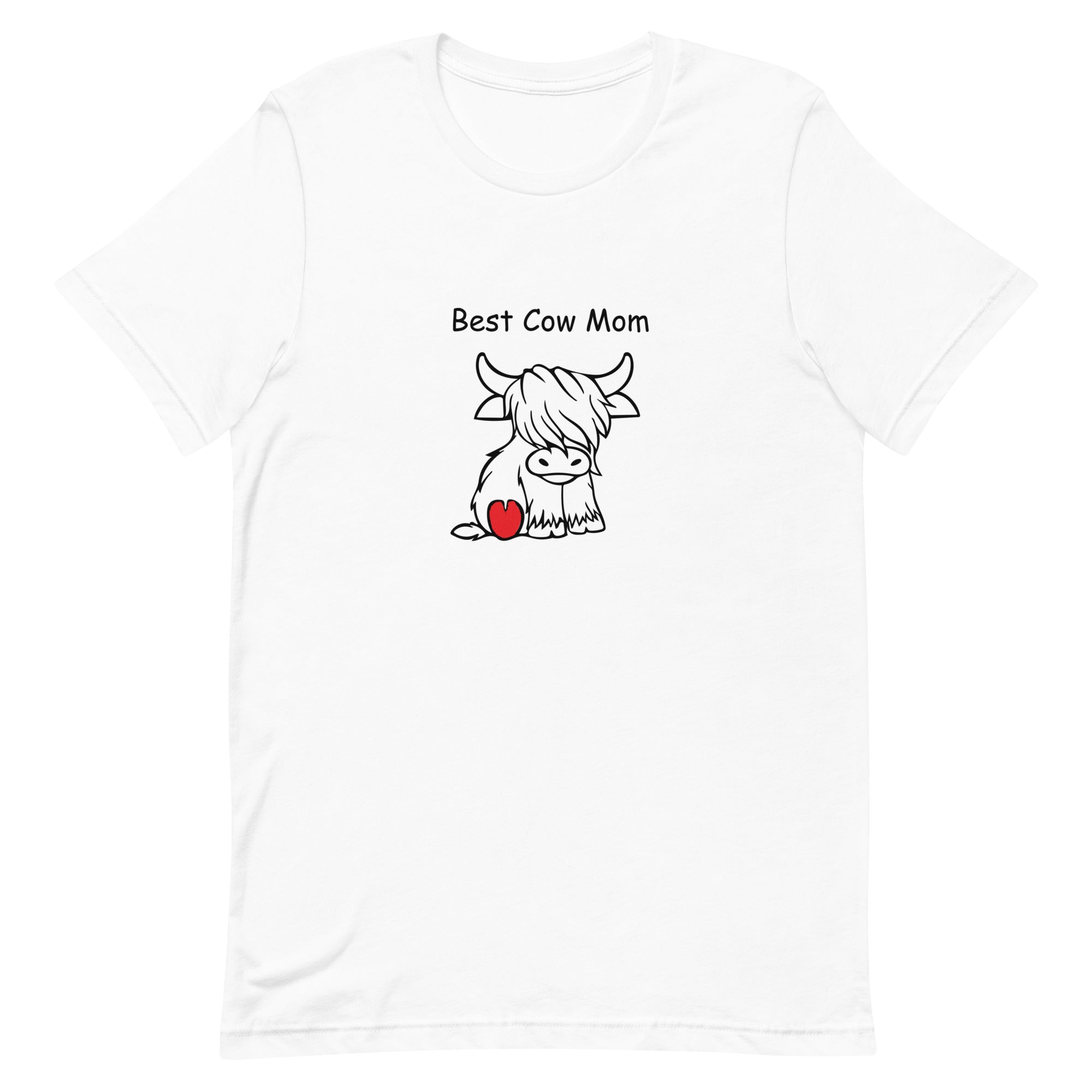 Funny Tee Best Cow Mom Heart Unisex t-shirt gift for someone who loves cows Valentine's Day Mother's Day