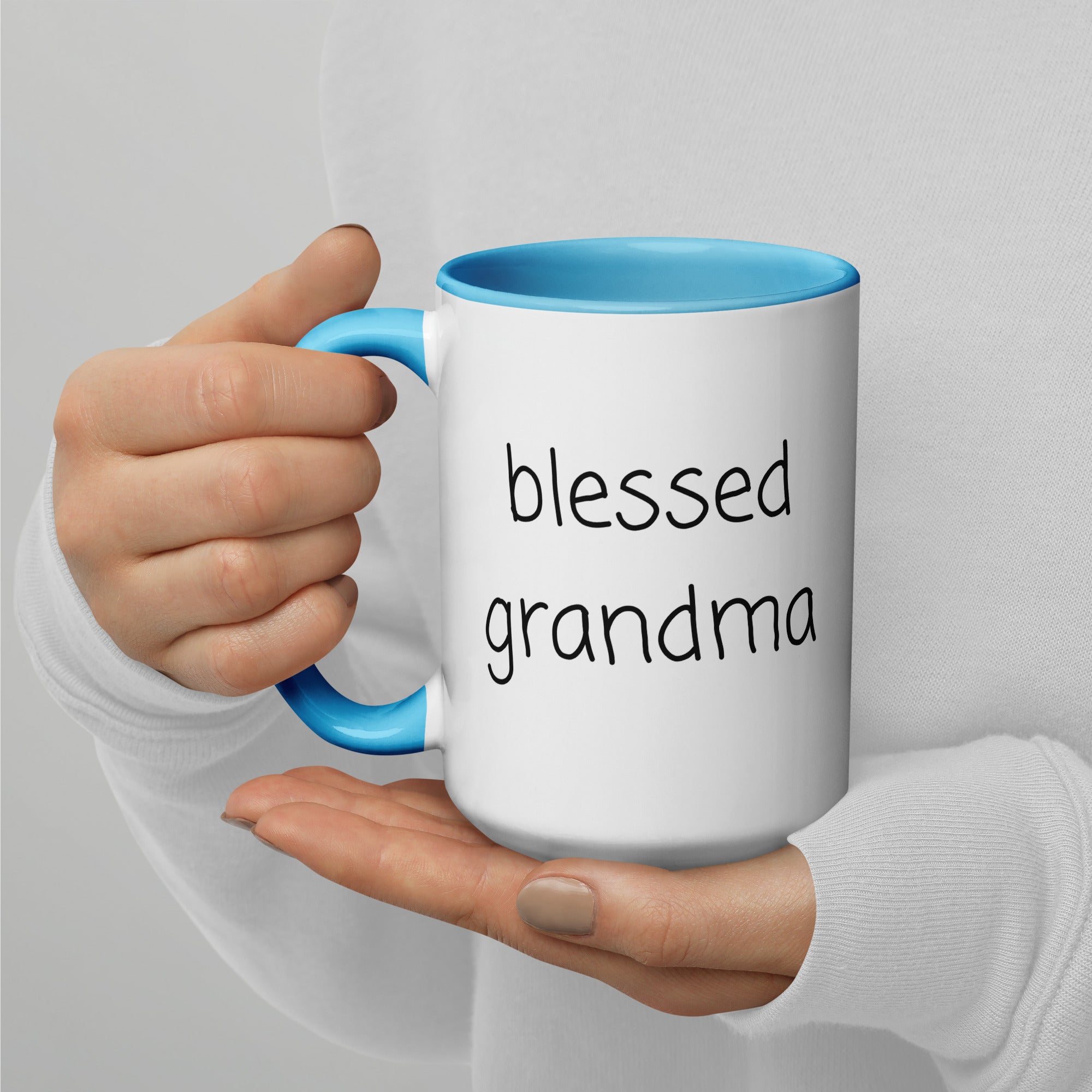 Blessed Grandma Ceramic 15oz Mug with Color Inside gift for grandma Grandparents Day