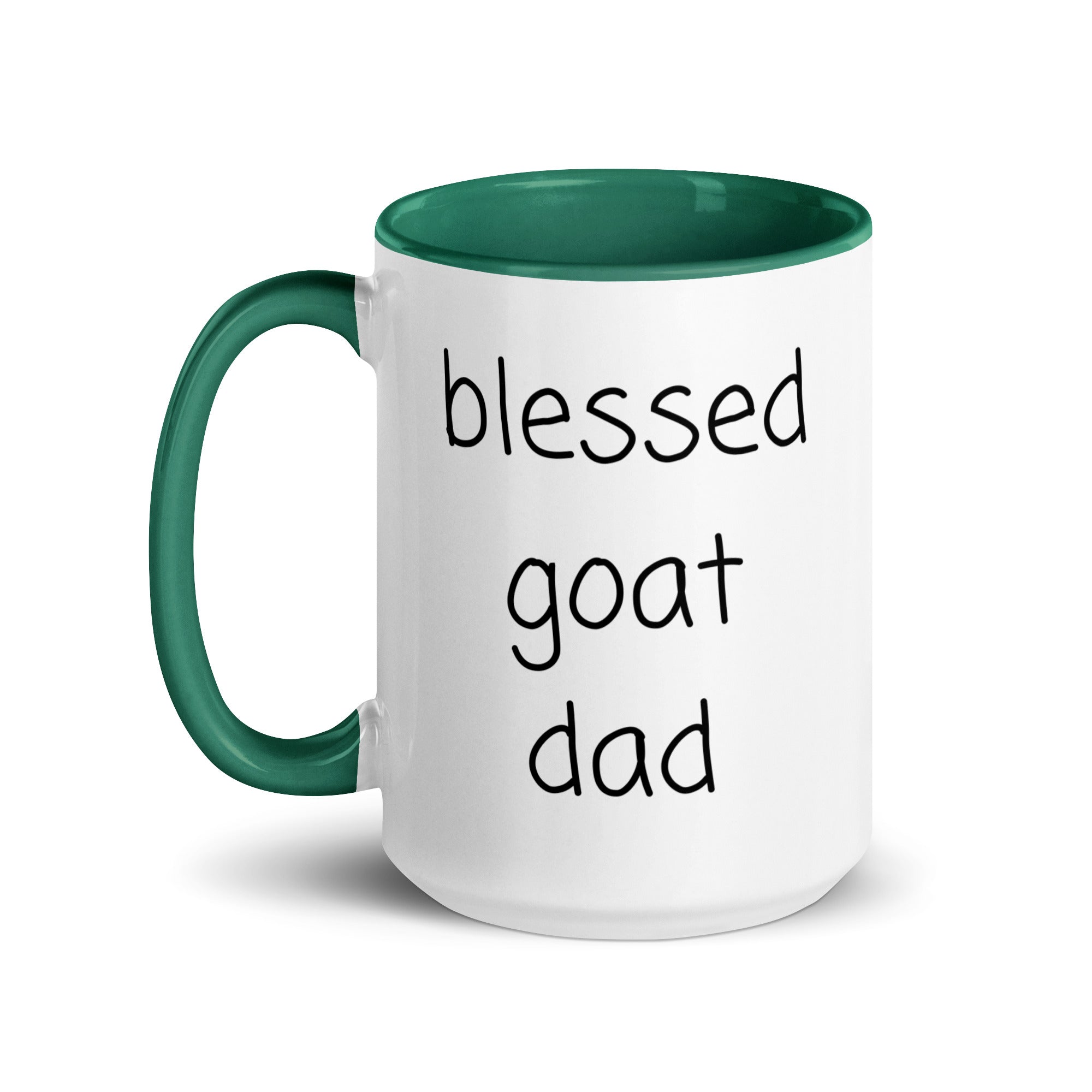 Blessed Goat Dad Ceramic 15oz Mug with Color Inside gift for someone who has goats