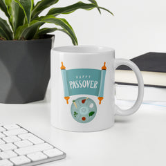 Happy Passover Seder Ceramic White glossy mug gift for Jewish Passover