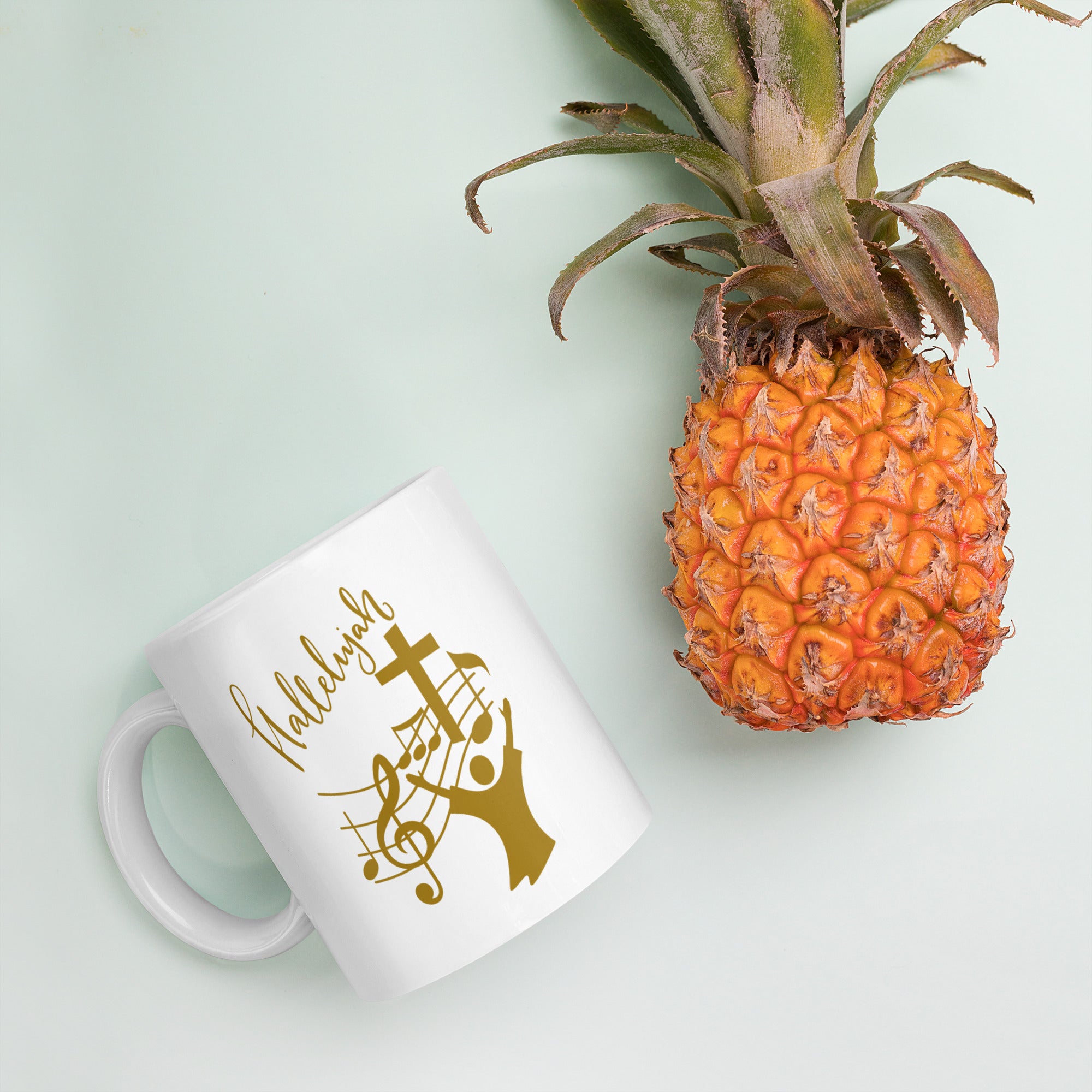 Hallelujah Church Choir Ceramic White glossy mug gift for someone who sings in Church