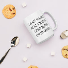 I'm Not Talking to Myself Ceramic White glossy mug for someone who talks to themselves