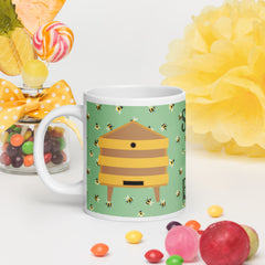 Save the Bees White glossy mug for the Bee Lover or Bee Keeper