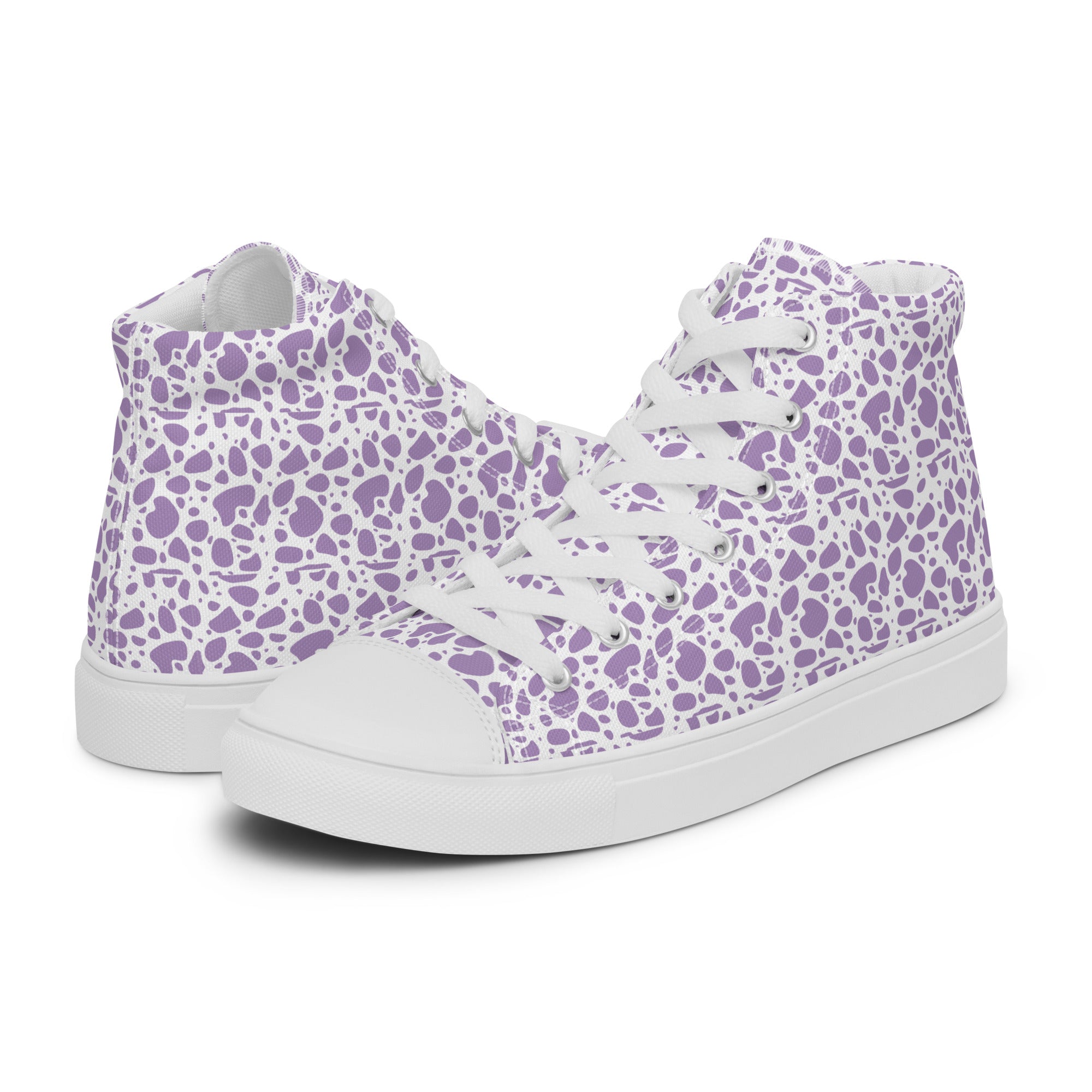 Purple Spotted Leopard Print Women’s high top canvas shoes sneakers