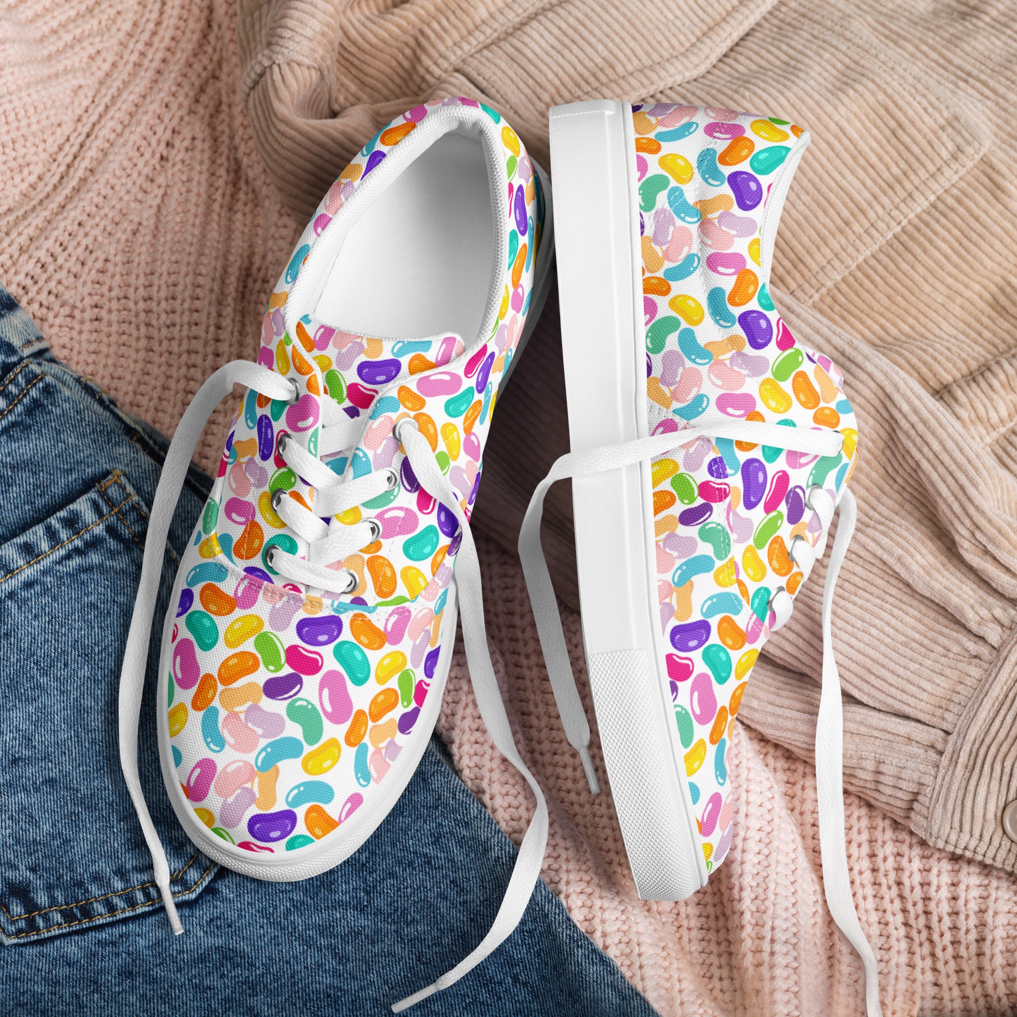 JellyBean All Over Print Women’s lace-up canvas shoes