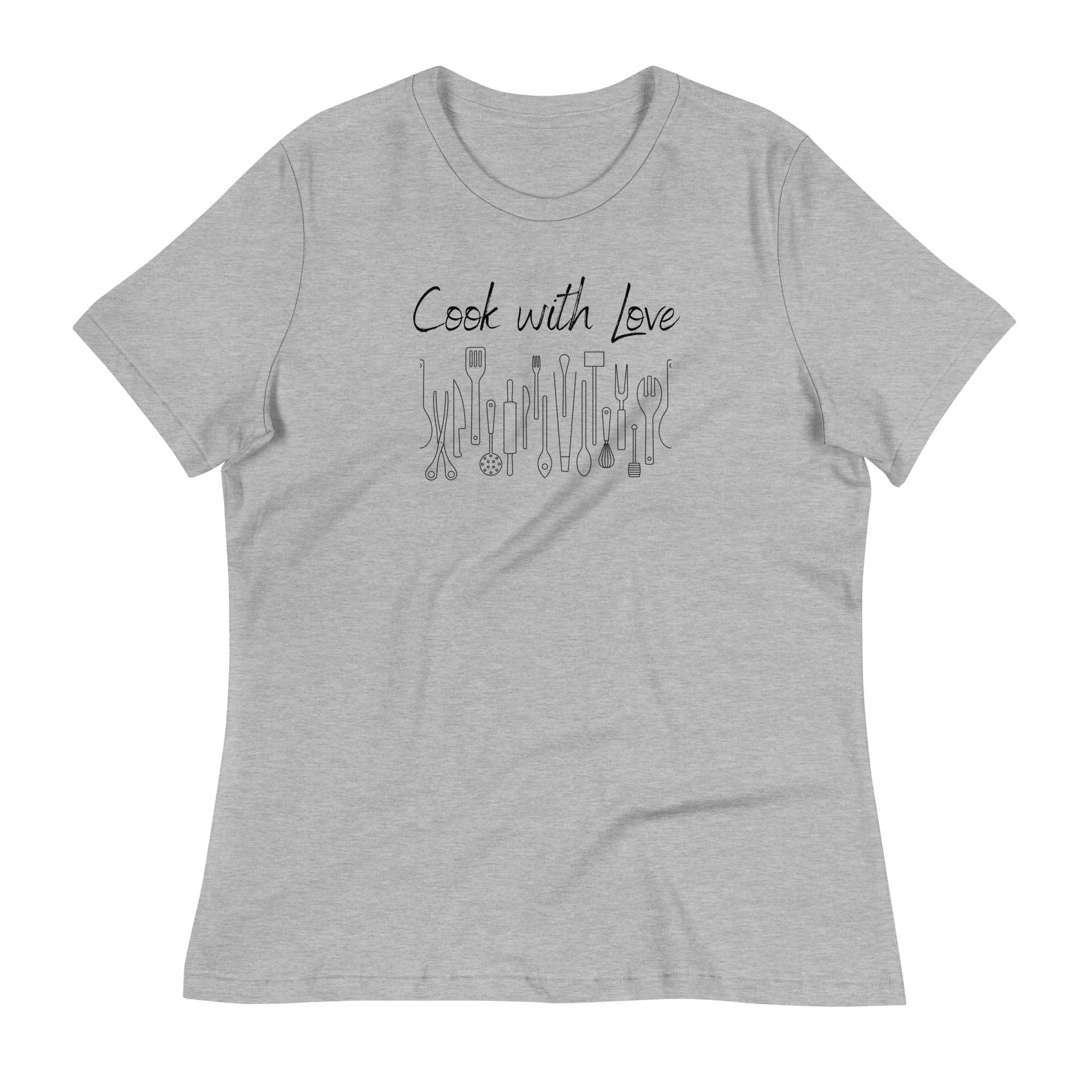 Cook with Love Cooks Chef Women's Relaxed T-Shirt Gifts for people who like to cook