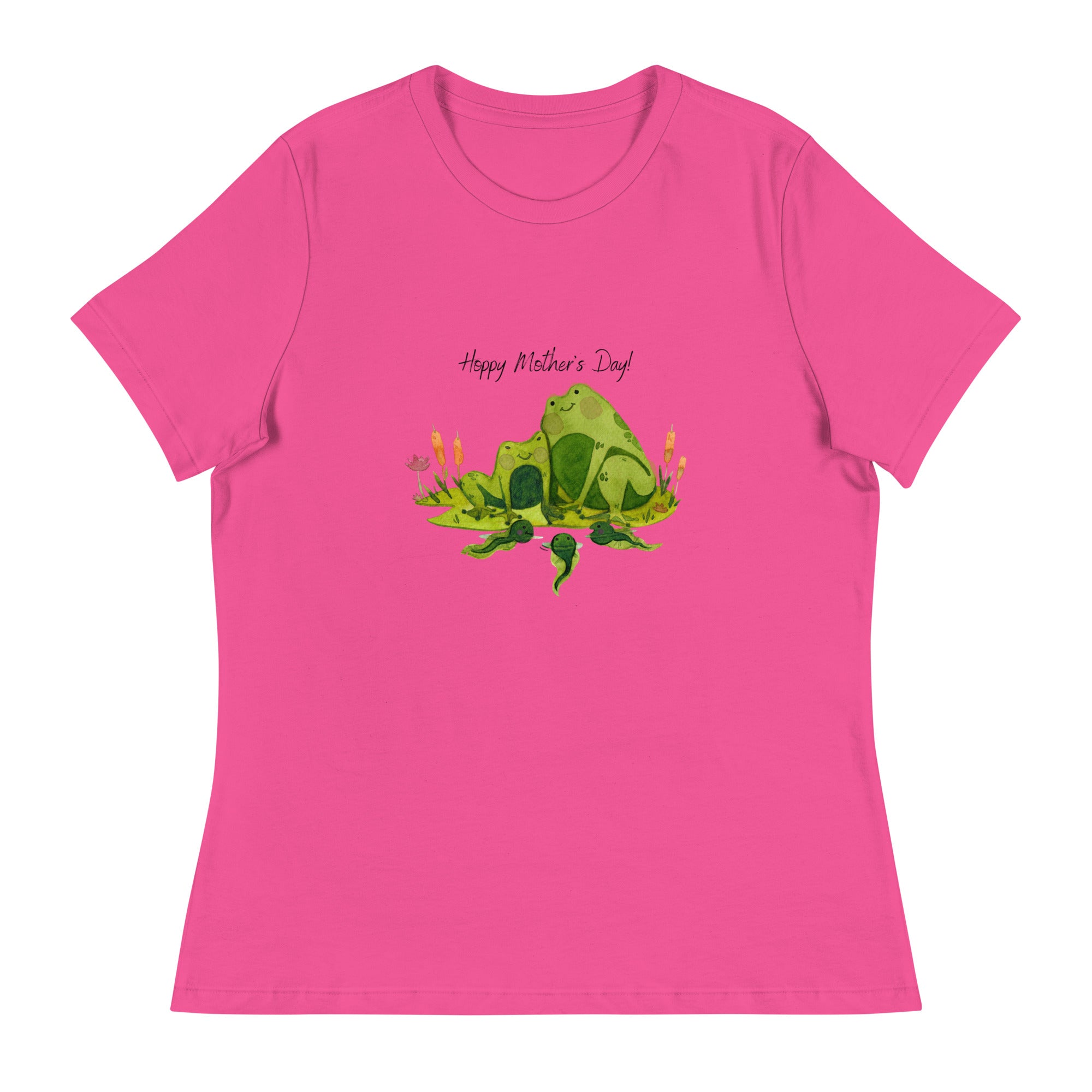 Hoppy Mother's Day Frog and Tadpole Women's Relaxed T-Shirt Happy Mother's Day gift for Mothers Day