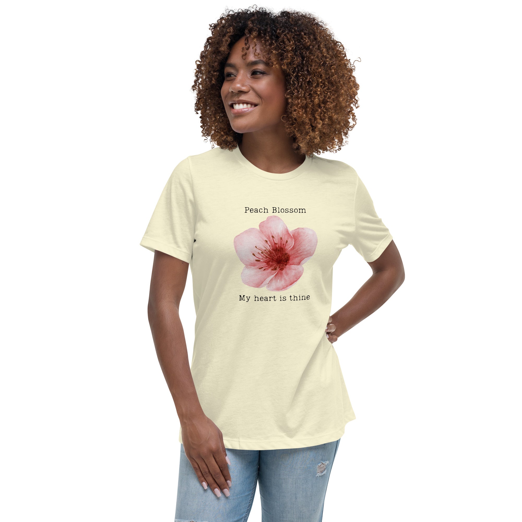 Victorian Flower Language Peach Blossom My Heart is Thine Women's Relaxed T-Shirt My Heart is Yours