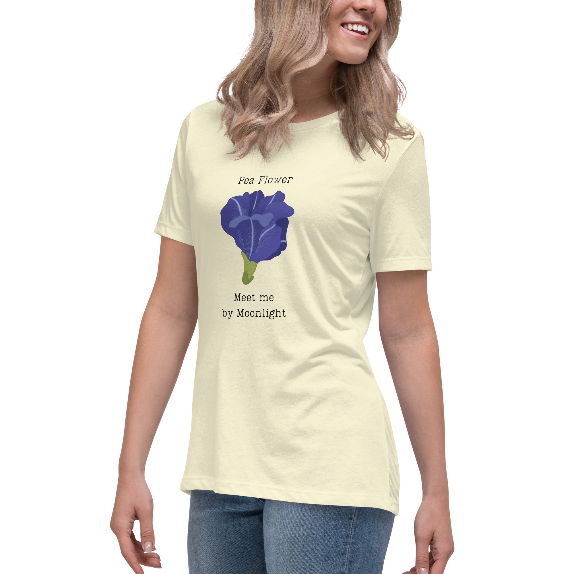 Victorian Flower Language Pea Flower Meet me by Moonlight Women's Relaxed T-Shirt