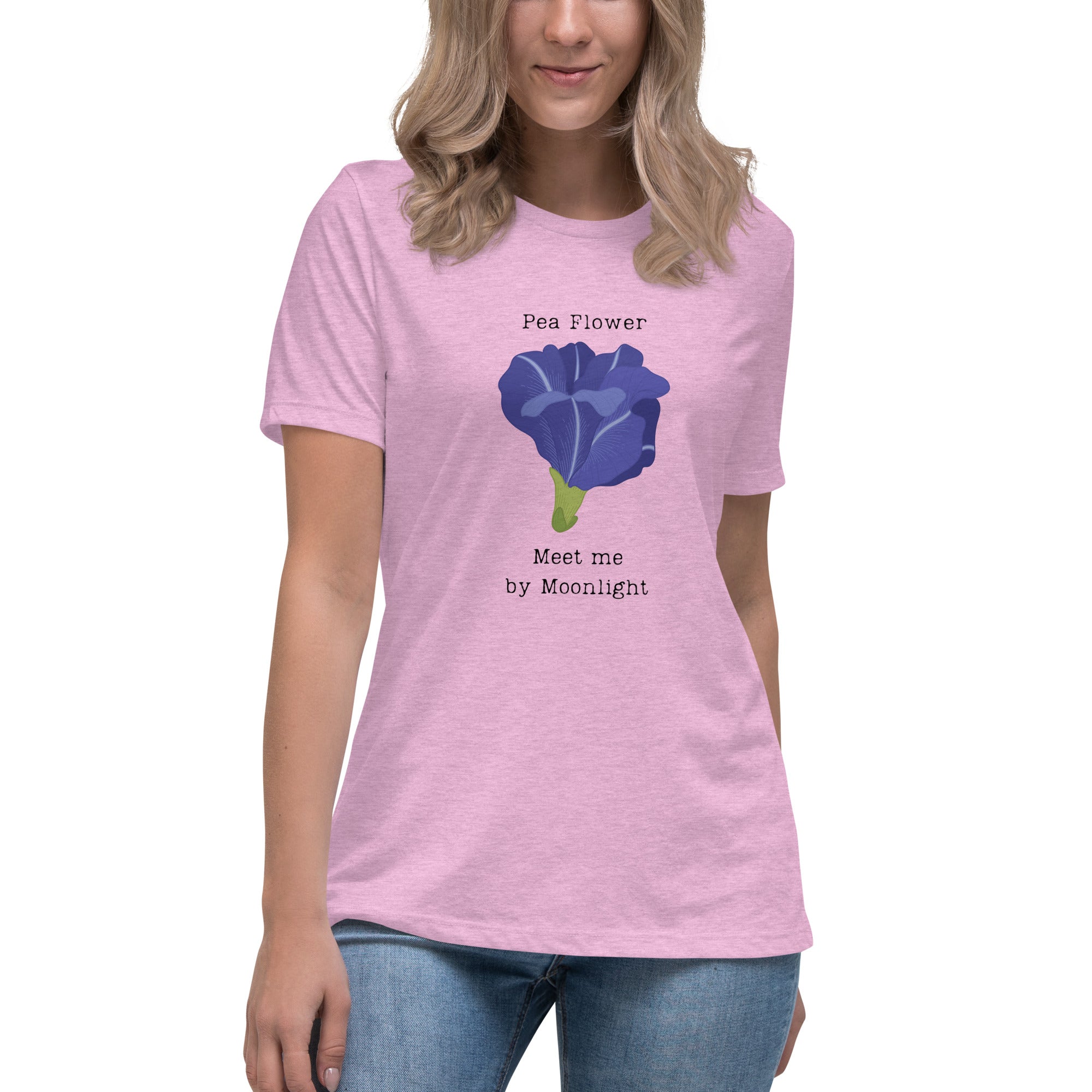 Victorian Flower Language Pea Flower Meet me by Moonlight Women's Relaxed T-Shirt