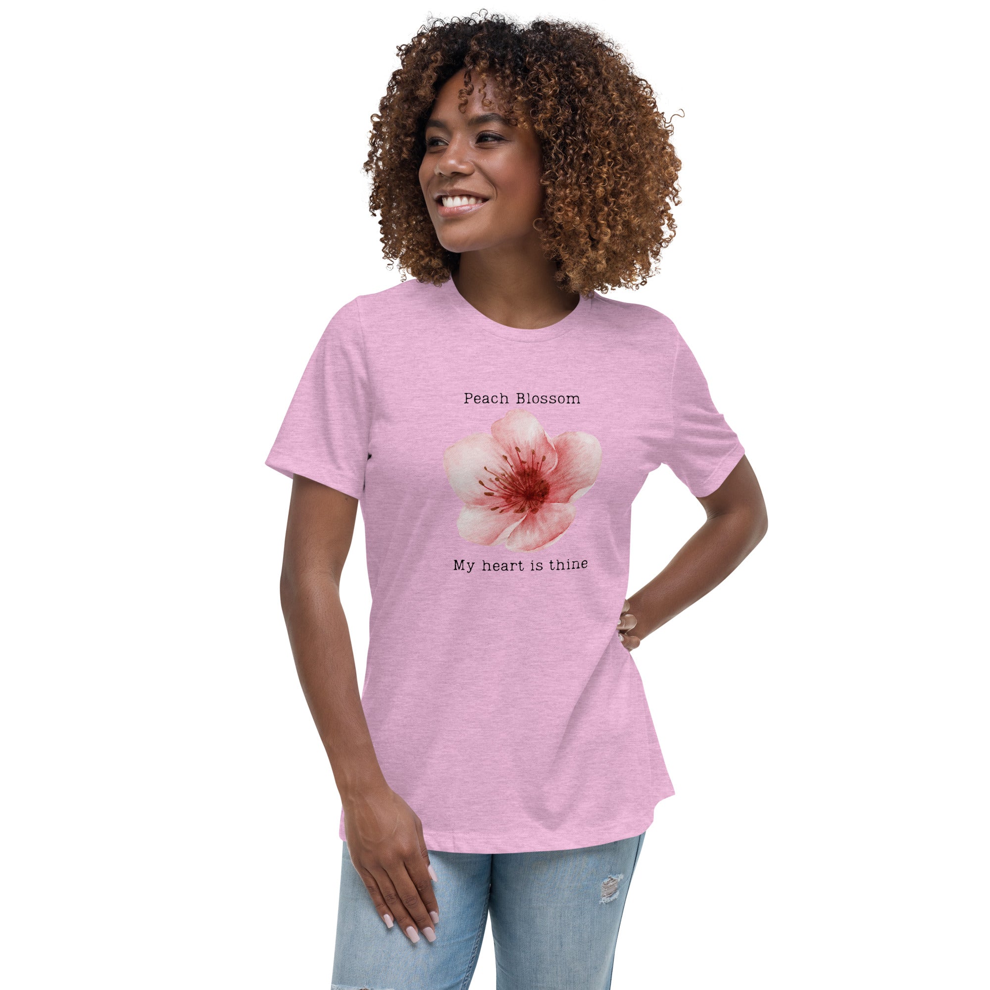 Victorian Flower Language Peach Blossom My Heart is Thine Women's Relaxed T-Shirt My Heart is Yours