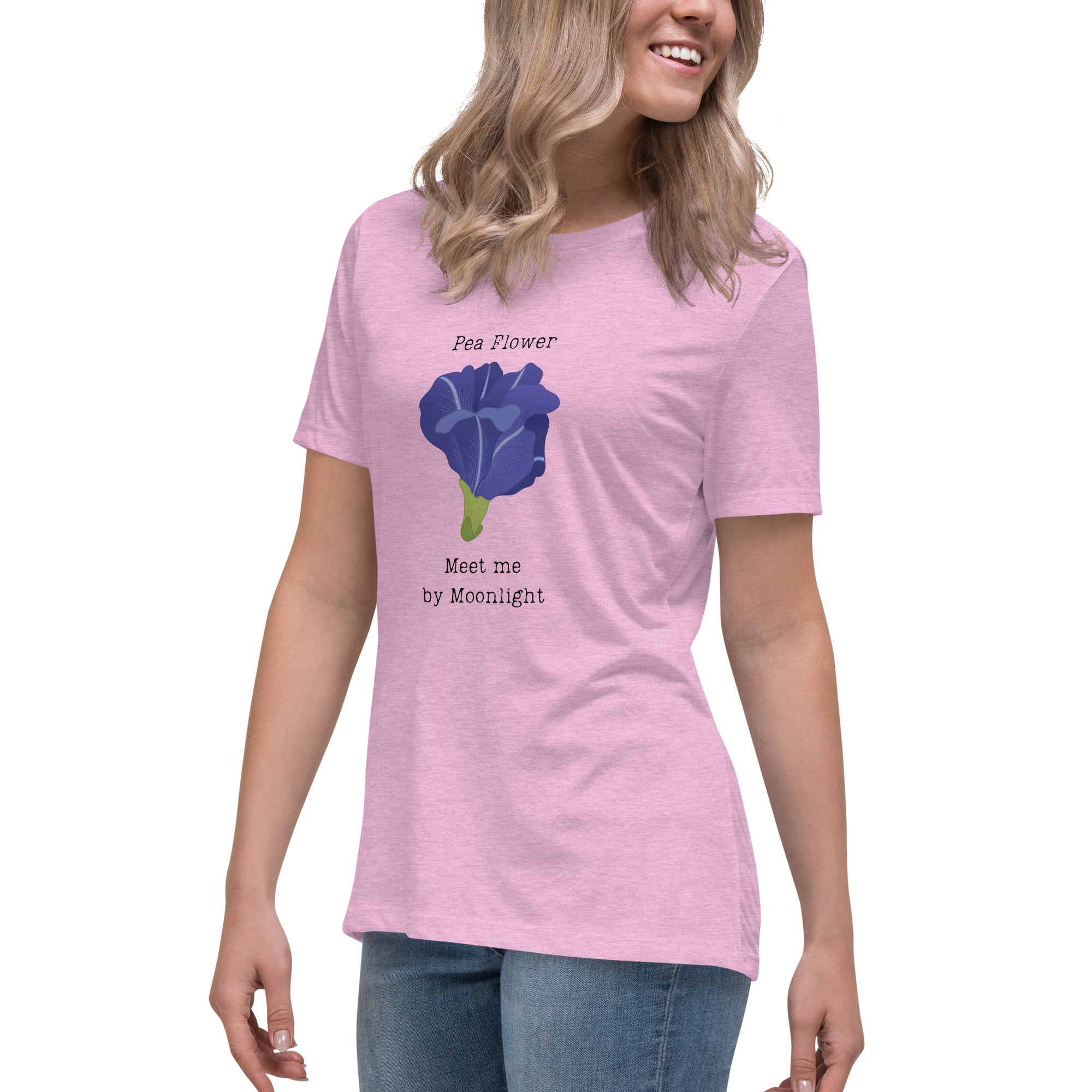 Victorian Flower Language Pea Flower Meet me by Moonlight Women's Relaxed T-Shirt