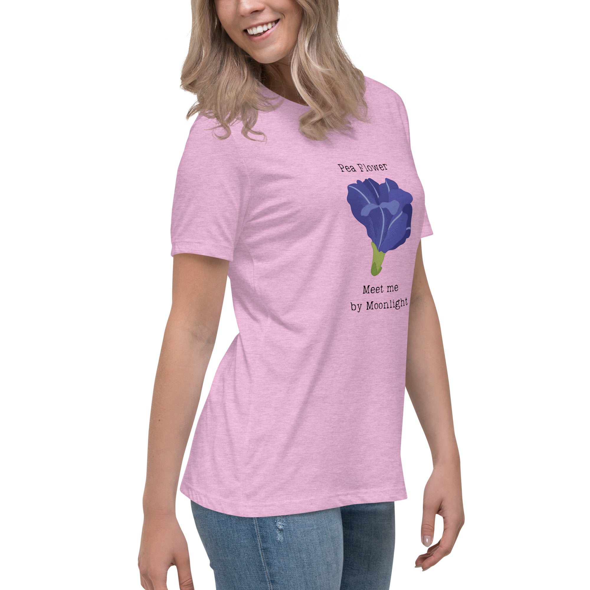 Victorian Flower Language Pea Flower Meet me by Moonlight Women's Relaxed T-Shirt