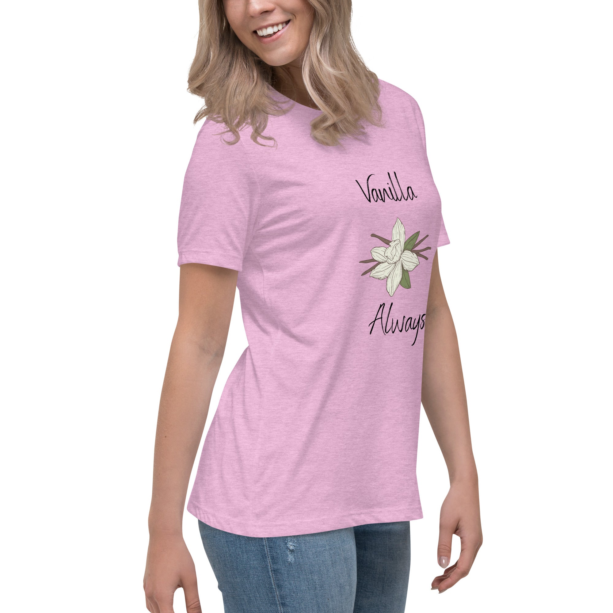 Vanilla Flower Vanilla Bean Women's Relaxed T-Shirt gift for someone who loves vanilla bakes baker