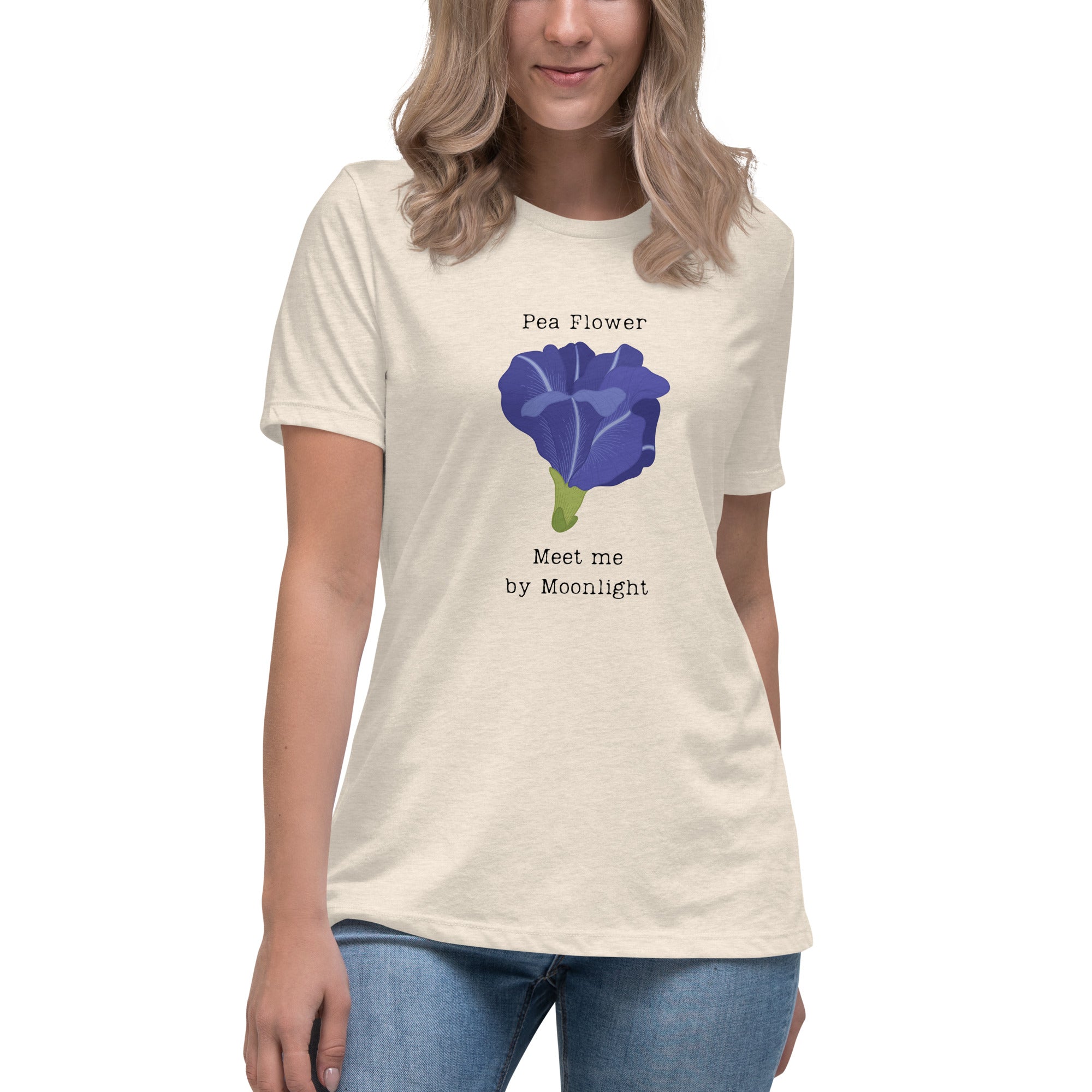 Victorian Flower Language Pea Flower Meet me by Moonlight Women's Relaxed T-Shirt