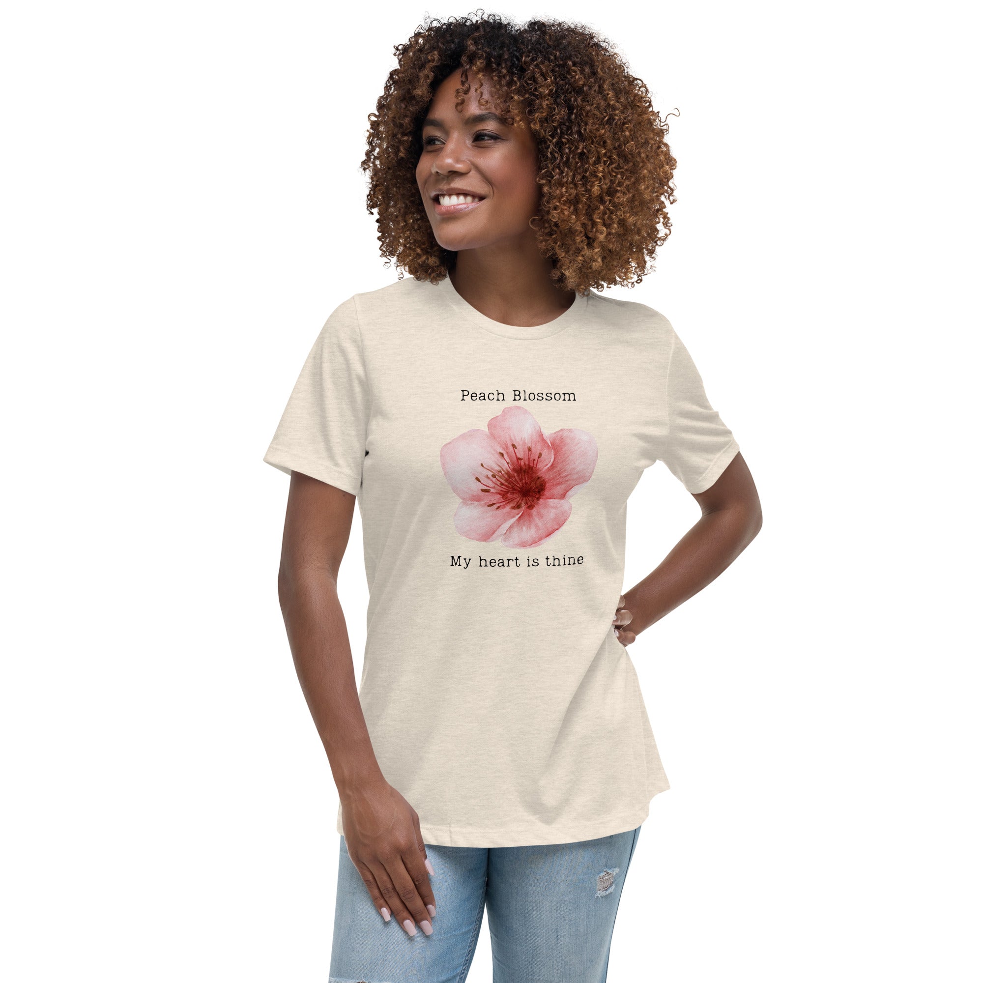 Victorian Flower Language Peach Blossom My Heart is Thine Women's Relaxed T-Shirt My Heart is Yours