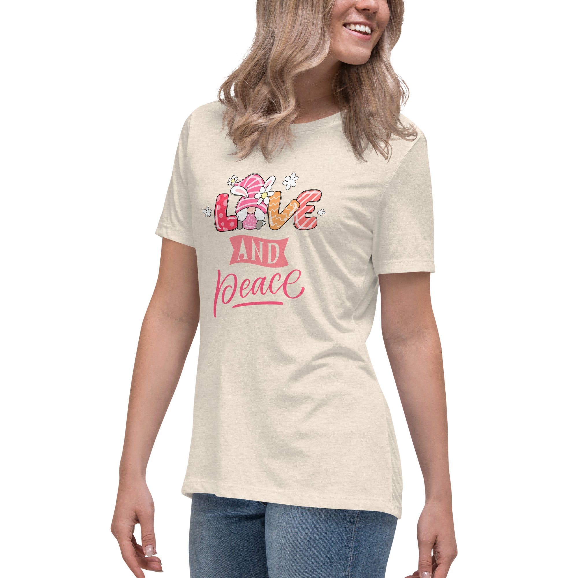 Easter Gnome Love and Peace Unisex t-shirt gift for someone who loves gnomes
