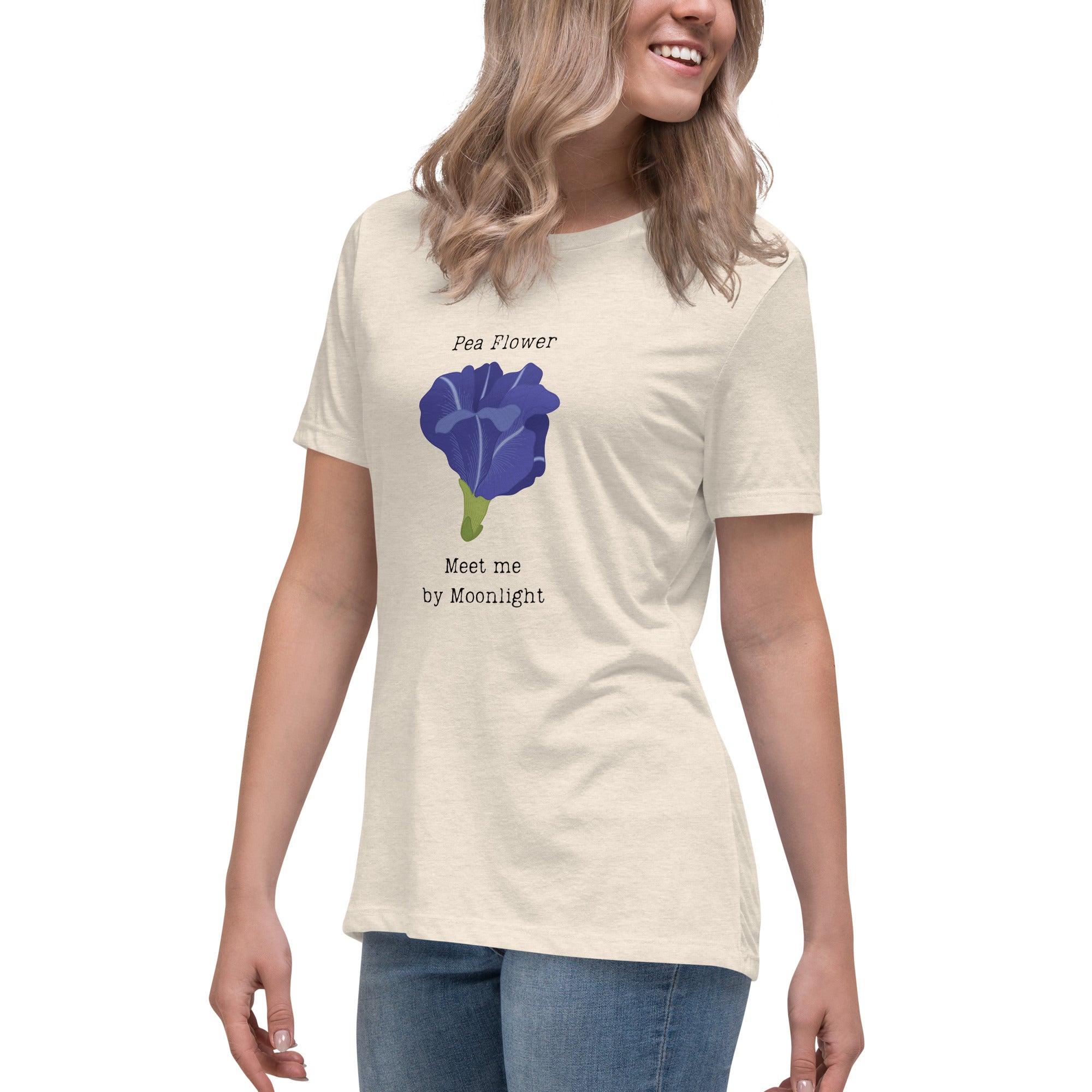 Victorian Flower Language Pea Flower Meet me by Moonlight Women's Relaxed T-Shirt