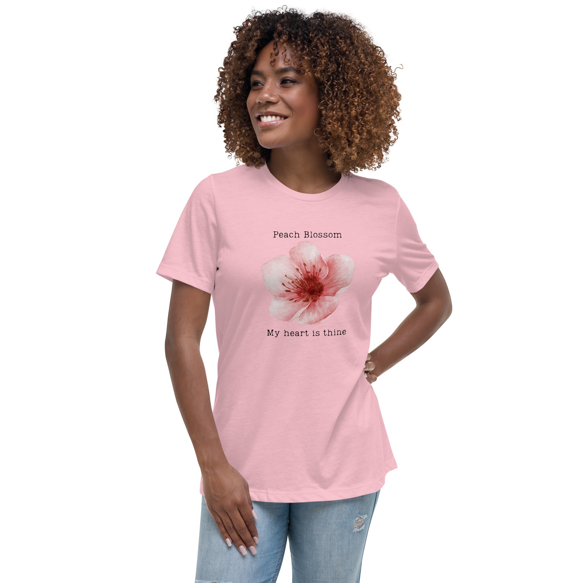 Victorian Flower Language Peach Blossom My Heart is Thine Women's Relaxed T-Shirt My Heart is Yours