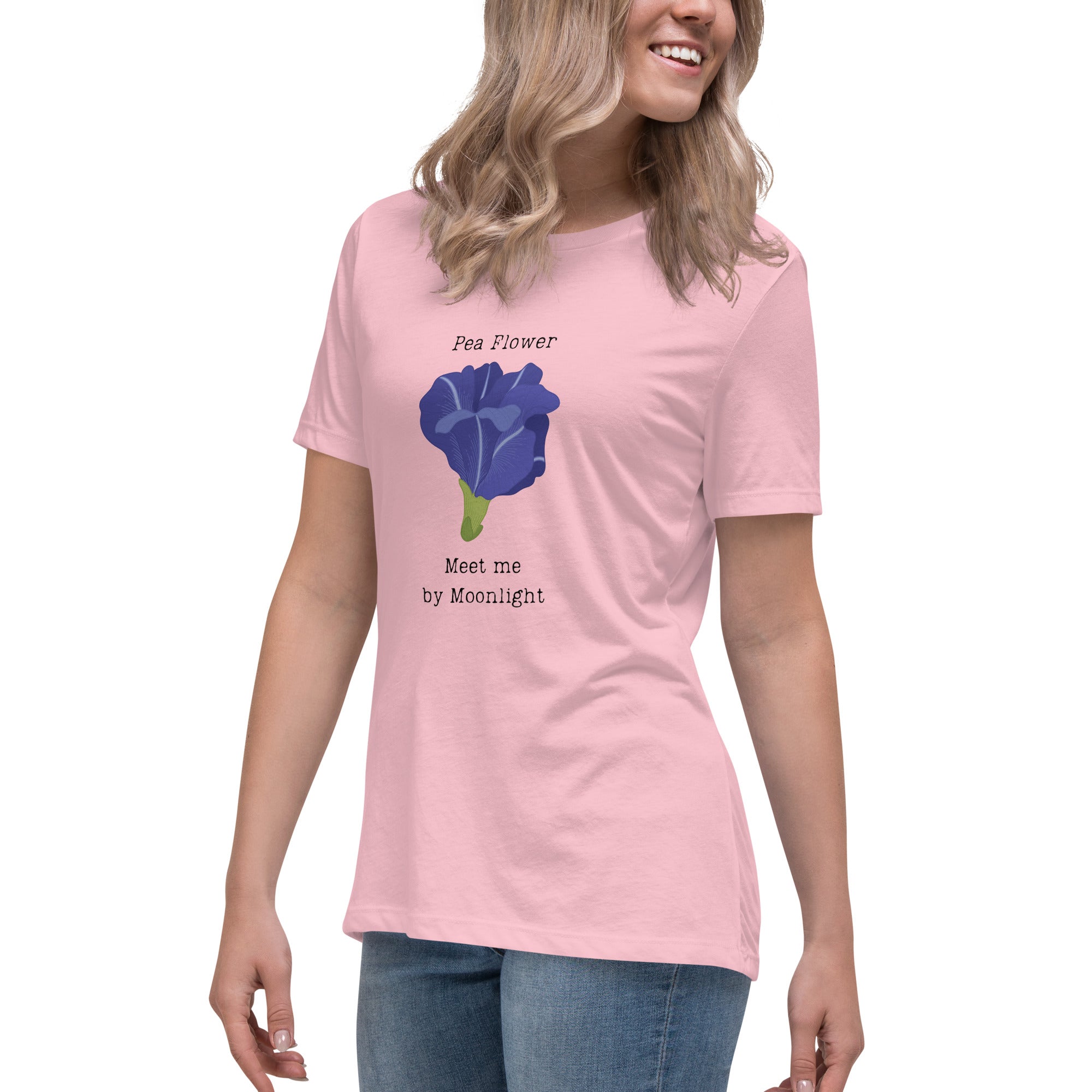 Victorian Flower Language Pea Flower Meet me by Moonlight Women's Relaxed T-Shirt