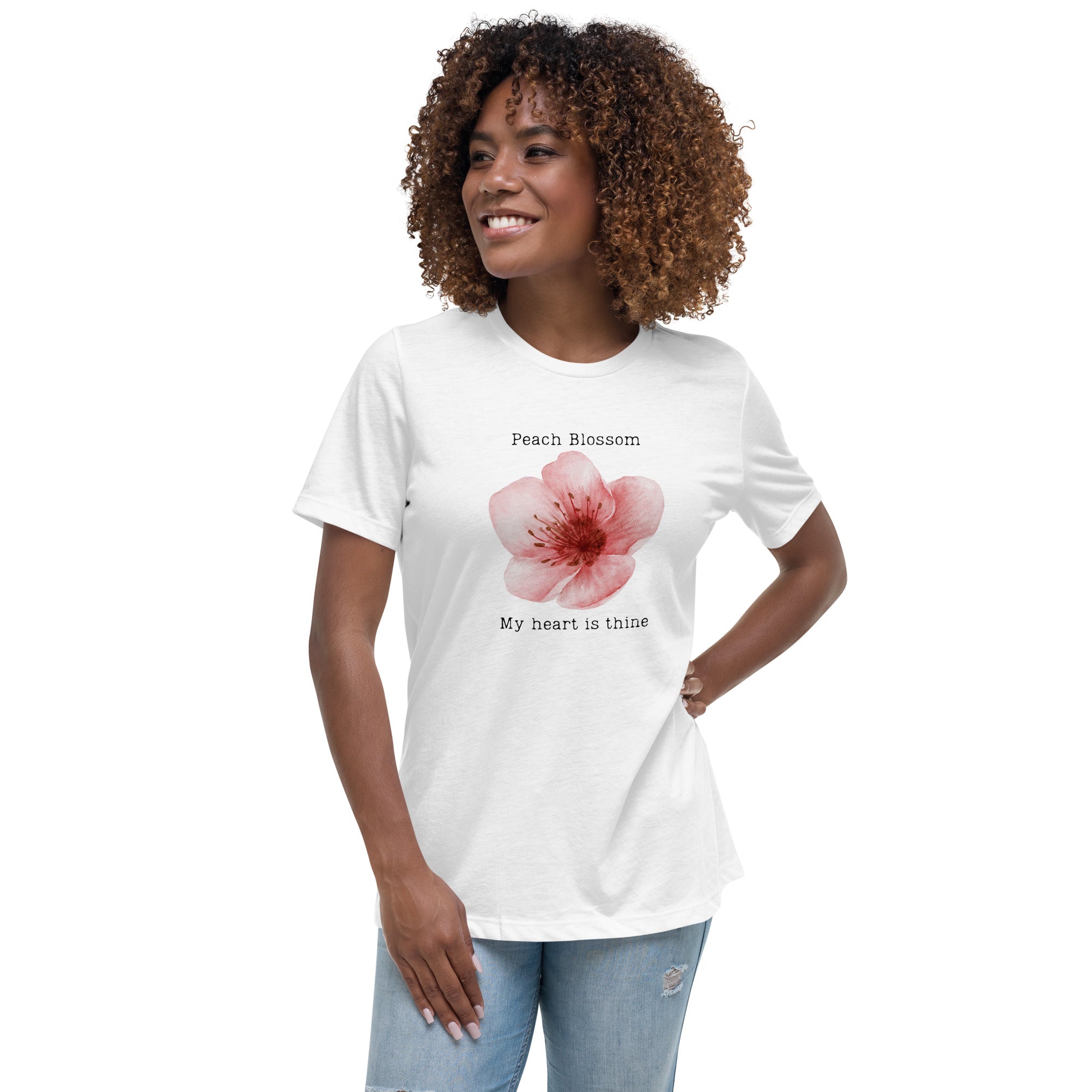 Victorian Flower Language Peach Blossom My Heart is Thine Women's Relaxed T-Shirt My Heart is Yours