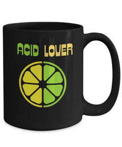 Acid Lover Lemon Lime Ceramic Black Coffee Mug gift for Citrus Lovers Chef Cook