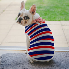 Red White and Blue Striped Mesh Pet Tank Top Vest Independance Day