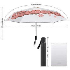 Retro Vintage Believe in Santa Claus Automatic Umbrella with Anti-UV Coating