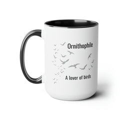 Ornithophile Bird Lover Bird Watcher Two-Tone Coffee Mugs, 15oz