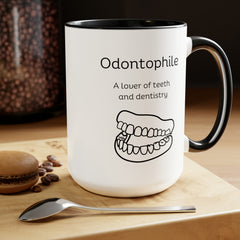 Odontophile Dentistry Teeth Lover Two-Tone Coffee Mugs, 15oz