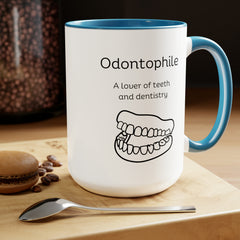 Odontophile Dentistry Teeth Lover Two-Tone Coffee Mugs, 15oz