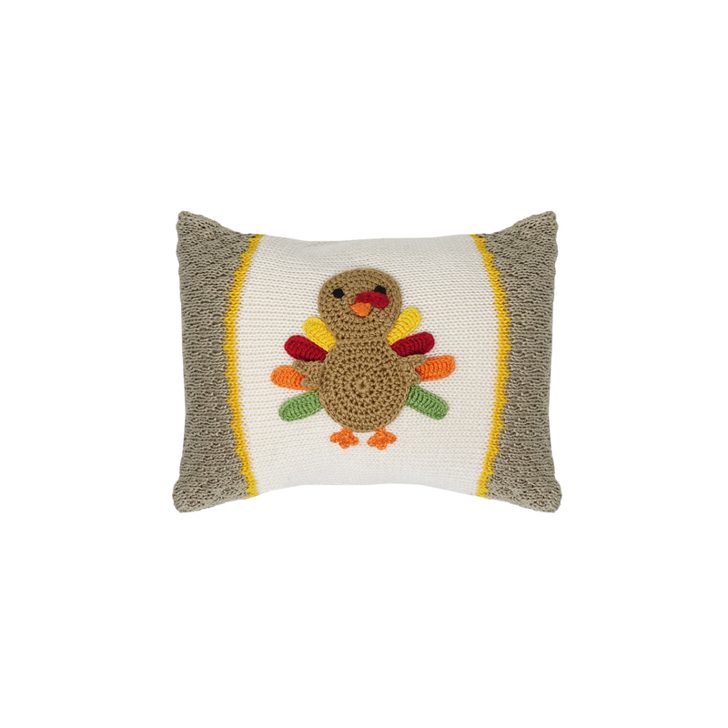 Handmade Turkey Mini Pillow - Eco-Friendly Thanksgiving Hostess Gift | Artisan-Made, Fairly Traded