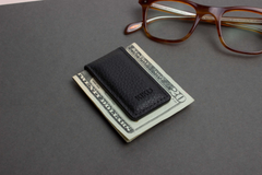 Premium Magnetic Money Clip - Sleek Cowhide Leather, Quick Cash Access