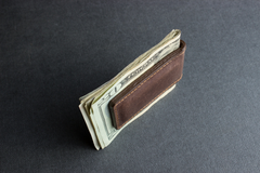 Premium Magnetic Money Clip - Sleek Cowhide Leather, Quick Cash Access